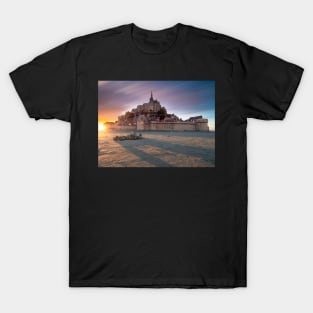 Mont St Michel Sunset and Shadow T-Shirt